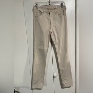 AG Adriano Goldschmied Straight Leg Jeans in Light Beige
